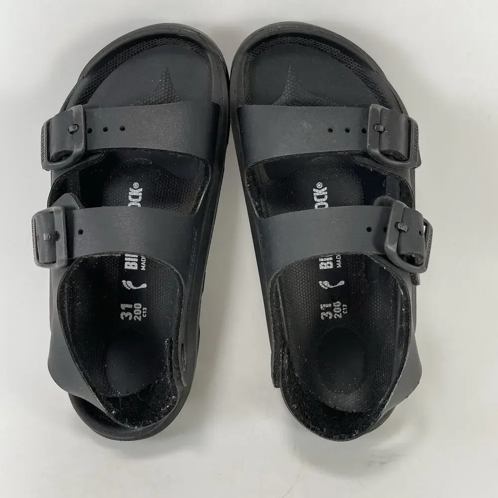 Birkenstock EVA Milano Sandals Kids Size 31/US 13-13.5 Black Waterproof Slides